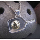 Sterling Silver Pickleball Pendant