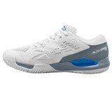 Rush Pro Ace Pickler Wide Shoe by Wilson for Men in the attractive White, "Stormy Weather," and Classic Blue color combination. Available in sizes 7 through 14.