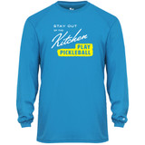 Men's Stay Out of the Kitchen Core Performance Long-Sleeve Shirt in Electric Blue