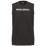 Men's Pickleball Net Core Performance Sleeveless Shirt in Black