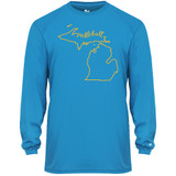 Men's Michigan Pickleball Core Performance Long-Sleeve Shirt in Electric Blue