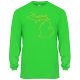 Men's Michigan Pickleball Core Performance Long-Sleeve Shirt in Lime