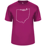 Men's Ohio Pickleball Core Performance T-Shirt in Hot Pink