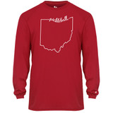 Men's Ohio Pickleball Core Performance Long-Sleeve Shirt in Red