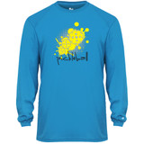 Men's Splatter Core Performance Long-Sleeve Shirt in Electric Blue