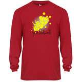 Men's Splatter Core Performance Long-Sleeve Shirt in Red