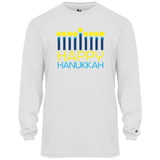 Men's Hanukkah Core Performance Long-Sleeve Shirt in White