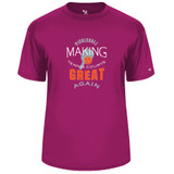 Men's Tennis Court Core Performance T-Shirt in Hot Pink