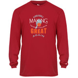 Men's Tennis Court Core Performance Long-Sleeve Shirt in Red