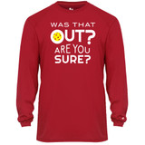 Men's Was That Out Core Performance Long-Sleeve Shirt in Red