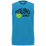 Men's Pickleball Junkie Core Performance Sleeveless Shirt in Electric Blue