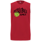 Men's Pickleball Junkie Core Performance Sleeveless Shirt in Red