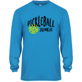 Men's Pickleball Junkie Core Performance Long-Sleeve Shirt in Electric Blue