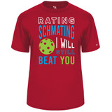 Men's Rating Schmating Core Performance T-Shirt in Red