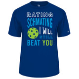 Men's Rating Schmating Core Performance T-Shirt in Royal