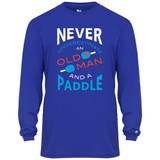 Men's Never Underestimate Core Performance Long-Sleeve Shirt in Royal