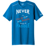 Men's Never Underestimate Ogio Performance Shirt in Bolt Blue