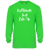 Men's Pickleball Just Gets Me Core Performance Long-Sleeve Shirt in Lime