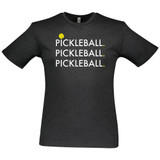 Men's Triple Pickleball Cotton T-Shirt in Vintage Smoke