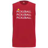 Men's Triple Pickleball Core Performance Sleeveless Shirt in Red