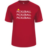 Men's Triple Pickleball Core Performance T-Shirt in Red