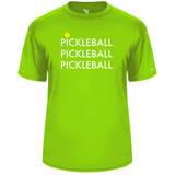 Men's Triple Pickleball Core Performance T-Shirt in Lime