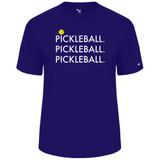 Men's Triple Pickleball Core Performance T-Shirt in Purple