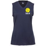 Women's Game On Pickleball Sleeveless Shirt in Navy