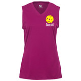 Women's Game On Pickleball Sleeveless Shirt in Hot Pink