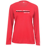 Women's Pickleball Have Fun Core Performance Long-Sleeve Shirt in Hot Coral