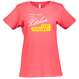Women's Stay Out of the Kitchen Cotton T-Shirt in Vintage Red