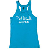 Women's Lovin Life Core Performance Racerback Tank in Electric Blue