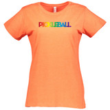 Women's Rainbow Cotton T-Shirt in Vintage Orange