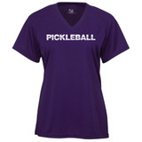 Women's Pickleball Net Core Performance T-Shirt in Purple