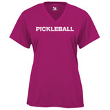 Women's Pickleball Net Core Performance T-Shirt in Hot Pink