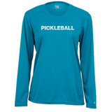 Women's Pickleball Net Core Performance Long-Sleeve Shirt in Electric Blue