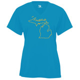 Women's Michigan Core Performance T-Shirt in Electric Blue