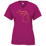 Women's Michigan Core Performance T-Shirt in Hot Pink