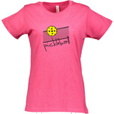 Women's Over The Net Cotton T-Shirt in Vintage Hot Pink