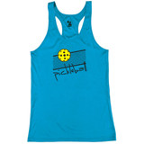 Women's Over The Net Core Performance Racerback Tank in Electric Blue