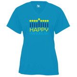 Women's Hanukkah Core Performance T-Shirt in Electric Blue