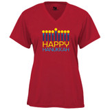 Women's Hanukkah Core Performance T-Shirt in Red