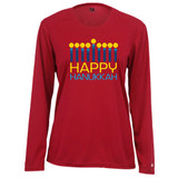 Women's Hanukkah Core Performance Long-Sleeve Shirt in Red