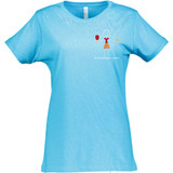 Women's Pickleball Girl Cotton T-Shirt in Vintage Turquoise