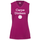 Women's Carpe Dinkem Core Performance Sleeveless Shirt in Hot Pink