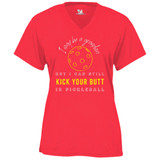 Women's I May Be A Grandma Core Performance T-Shirt in Hot Coral