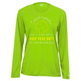 Women's I May Be A Grandma Core Performance Long-Sleeve Shirt in Lime