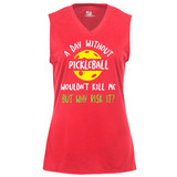 Women's A Day Without Pickleball Core Performance Sleeveless Shirt in Hot Coral