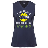 Women's A Day Without Pickleball Core Performance Sleeveless Shirt in Navy