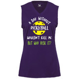 Women's A Day Without Pickleball Core Performance Sleeveless Shirt in Purple